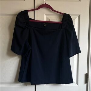 Ann Taylor Blue Boxy Short Sleeve Blouse